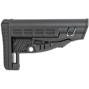 NcStar Classic Commercial Stock, Black Polymer Adjustable Stock with Metal QD Bases & Rubber Butt Pad For Commercial Spec Buffer Tubes (Tube Not Included) Fits AR-Platform - VG086