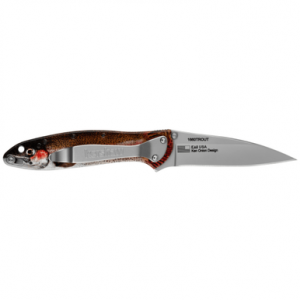 Kershaw Leek Trout EDC Knife, 3" Folding Drop Point Plain Bead Blasted 14C28N Steel Blade Rainbow Trout w/UFI Coating Aluminum Handle - 1660TROUT