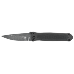 CobraTec Knives Quick Strike Knife, 3.25" Folding Drop Point Plain Stonewashed 440 SS Blade 4.50" G10 Handle - BLKHRQS