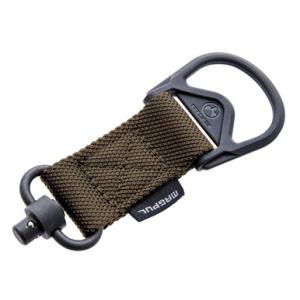 Magpul MS1/MS3 QD Sling Adapter made of Steel with Maganese Phosphate Coyote Finish, Polymer Hardware, Nylon 1.25" Webbing & Two to One-Point Design for AR-15, M4, M16, AK-Platform & AKM - MAG517COY