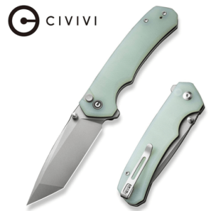 Civivi Knives Brazen Knife, 3.46" Folding Plain Stonewashed D2 Steel Blade Natural G10 Handle - C19059C-3