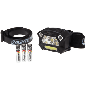 Nightstick Dual-Light Headlamp, Black 320 Lumens Features Motion Activated Wake/Sleep Clip-On/Strap Water Resistant - NSP-4400B