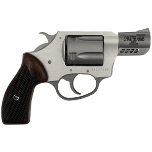 Charter Arms Coyote Revolver, 2" Ported Stainless Steel Barrel Stainless Steel Cylinder Anodized Aluminum Frame Rosewood Checkered Grip Exposed Hammer Small 5 Shot 380 ACP - 53802