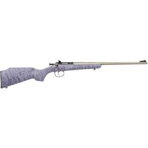 Crickett Gen2 Rifle, 16.13" Stainless Single Shot Barrel Stainless Steel Receiver Purple w/Black Webbing Fixed Synthetic Stock Youth 1rd 22 LR - KSA2445