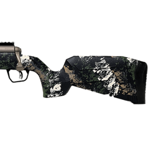 Savage Arms Axis 2 Pro Rifle, 20" Gun Metal Bronze Cerakote Spiral Fluted Threaded Barrel Gun Metal Bronze Cerakote Picatinny Rail Carbon Steel Receiver Fixed w/Pistol Grip Textured Forest SP Camo Left Hand Full Size 4+1 22-250 Rem - 32363