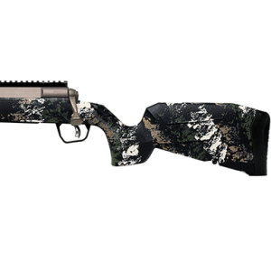 Savage Arms Axis 2 Pro Rifle, 20" Gun Metal Bronze Cerakote Spiral Fluted Threaded Barrel Gun Metal Bronze Cerakote Picatinny Rail Carbon Steel Receiver Fixed w/Pistol Grip Textured Forest SP Camo Left Hand Compact 4+1 400 Legend - 32386