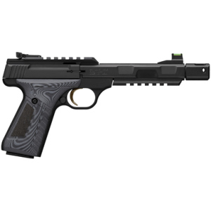 Browning Buck Mark Contour Pro Pistol, 4.40" Black Threaded w/Compensator Barrel Matte Black Picatinny Rail Receiver Matte Black Aluminum Frame w/Picatinny Rail Black/Gray G10 Grip 10+1rd 22 LR - 051598490