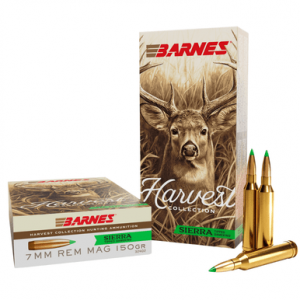 Barnes Bullets Harvest Rifle Cartridges, 150gr Sierra Tipped GameKing 20 Per Box/10 Case 7mmRemMag - 32402