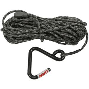 Hawk Jaw Hook Hoist Rope, Black 35' Long Weather Resistant 75 lbs Capacity - HWKHA3032
