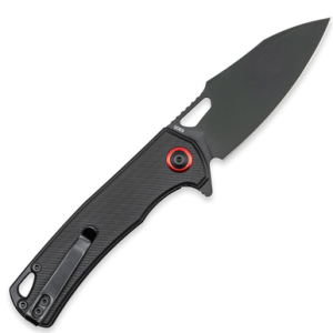 CobraTec Knives Wolverine Knife, 3.13" Folding Drop Point Plain Black Stonewashed D2 Steel Blade 4.25" Black Textured G10 Scales Handle - CTWOLVERINEG10