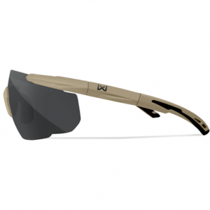 Wiley X Saber Advanced Eye Protection, Smoke Gray/Clear/Light Rust Lens Polycarbonate Matte Tan Frame Scratch-Resistant Shatter Proof 100% UV Rating - 308T