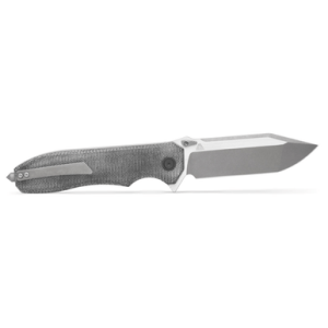 Sig Sauer Knives Validus Knife, 3.78" Folding Modified Tanto Plain Dark Acid Stonewash/Satin M390 Steel Blade 4.76" Salt & Pepper Canvas Micarta Handle - VA9SBT