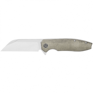 Sig Sauer Knives Karak Knife, 3.25" Folding Wharncliffe Plain Black PVD Nitro-V Blade 4" Green Canvas Micarta Handle - KA7SG
