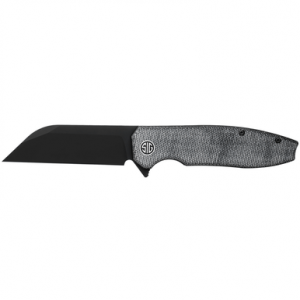 Sig Sauer Knives Karak Knife, 3.25" Folding Wharncliffe Plain Black PVD Nitro-V Blade 4" Salt & Pepper Micarta Handle - KA8BB