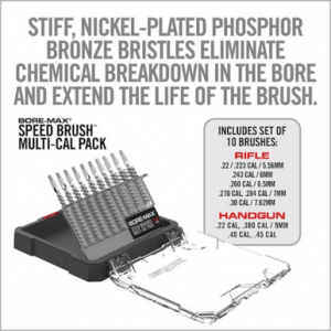 Real Avid Bore-Max Speed Brush Set, Nickel-Plated Clean & Polish Multi-Caliber - AVBMSBS