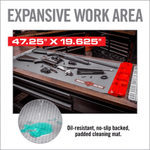 Real Avid Smart Mat, XL Black/Red 47.25" x 19.63" Oil Resistant for Firearms - AVXLVISM