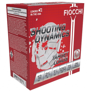 Fiocchi Shooting Dynamics Cartridges, 2.75" 1 1/8oz 7.5Shot 25 Per Box/10 Case 12 Gauge - 12SD18X7