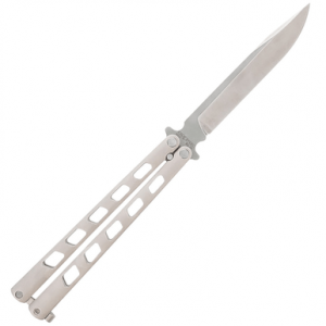 Cold Steel Arc Angel Balisong Butterfly Knife, 5.45" Folding Clip Point Plain Satin S35VN SS Blade Aluminum Handle - CSFL43ARC