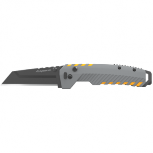 Outdoor Edge Razor XD2 Knife, 3'' Replaceable Blade Japanese 420J2 Steel Blade Gray TPE Over Gold ABS Handle - XDS230AC