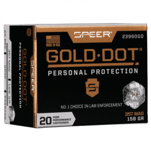 Speer 23960GD Gold Dot Personal Protection 357Mag 158gr Hollow Point 20 Per Box
