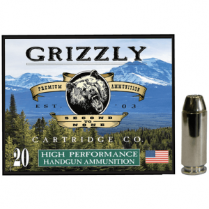 Grizzly Ammo Jacketed Hollow Point Ammo, 180gr 20 Per Box/10 Case 10mm Auto - GC10M4