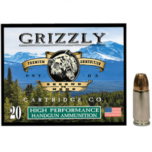 Grizzly Ammo Jacketed Hollow Point Ammo, +P 115gr 20 Per Box/10 Case 9mm - GC9+P+CM9