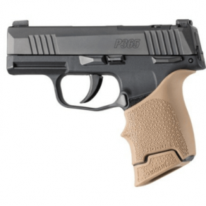 Hogue OverMolded Extension Base Pad, 10rd FDE Rubber Cobblestone Fits Sig Sauer P365 - 18023