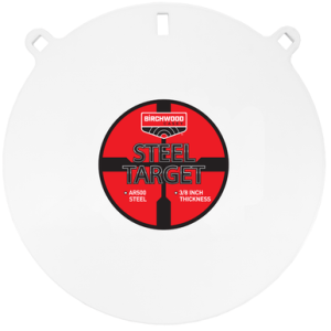 Birchwood Casey Centerfire Target, 3/8" AR500 Steel "15 Round Gong White - BC-RND15-38