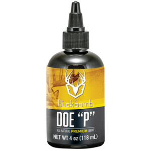 The Buck Bomb Doe P Bomb, Doe/Fawn Attractant Doe Urine 4 oz Dropper Bottle - BB-200009