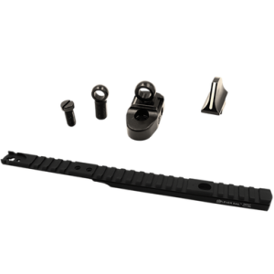 XS Sights Lever Rail w/ Ghost Ring Sight Set, Black Anodized Aluminum Picatinny Rail Iron Sight for Rifle Henry 45-70 w/ Round Barrel - HN10015
