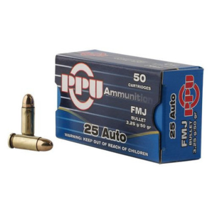 PPU Handgun 25 ACP 50 gr Full Metal Jacket PPH25