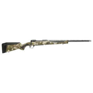 Savage Arms 110 UltraLite Rifle, 22" Carbon Fiber Threaded Barrel Black Melonite Drilled & Tapped Stainless Steel Receiver Adj AccuStock Woodland Camo Synthetic Stock Right Hand Full Size 2+1rd 7mm PRC - 58029