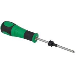 RCBS Flash Hole Deburring Tool, Green / Black Plastic Handle Steel Cutter 284 Caliber Cases 7mm - 88147