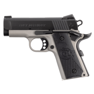 Colt Mfg Defender Pistol, 3" Carbon Steel Slide Aluminum Frame w/Beavertail G10 Grip Novak Front / Tactile Rear Sights Skeletonized Trigger 7+1rd 45 ACP - O7000XETT