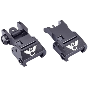 Wilson Combat Sight Set, Anodized Aluminum Folding Front / Rear Sight Manual Deploy Rail Mount AR Platform AR-15/ AR-10/ AR-9 - TRBUS