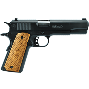 TriStar American Classic Government 1911 Pistol, 5" Stainless Steel Barrel Blued Serrated Steel Slide Blued Steel Frame w/Beavertail Wood Grip 9+1rd 38 Super - 85607