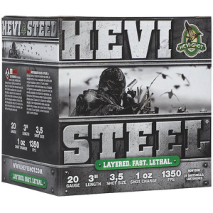HEVI-Shot HEVI-Steel Waterfowl 20 Gauge 3 3/5 Shot 25 Per Box I-Shot HEVI-Steel Waterfowl 20 Gauge 3 3/5 Shot 25 Per Box Ammo