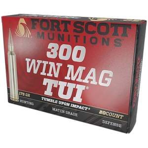 Fort Scott Munitions Tumble Upon Impact (TUI) 300WM 175gr Solid Copper Spun 20 Per Box