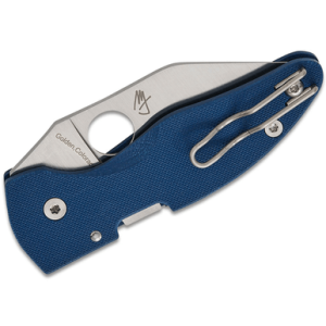 Spyderco MicroJimbo Folding Knife, 2.45" CPM-SPY27 Stainless Steel Satin Plain Blade Cobalt Blue G10 Handles Compression Lock - C264GPCBL