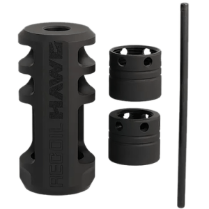Browning Xeno Recoil Hawg Muzzle Brake, Black Matte Stainless Steel 1/2"x28 Threads 2.20" OAL - 001293099