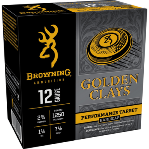 Browning Ammo Golden Clays Shotshells, 2.75" 1 1/8oz 7.5Shot 25 Per Box/10 Case 12 Gauge - BGC12HA7