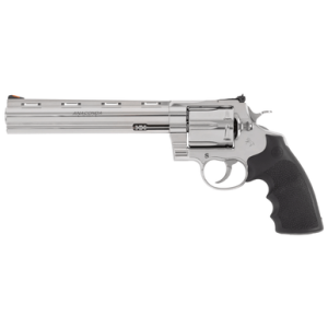 Colt Mfg Anaconda Revolver, 8" Stainless Vent Rib Barrel Cylinder & Frame Black Grip 6rd Shot 45 Colt (Long Colt) - ANACONDASP8RTS45C