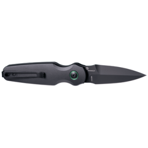 Hogue Ballista II AUTO Folding Knife, 2.6" CPM-MagnaCut Black PVD Bayonet Blade Matte Black Aluminum Handles with Black G10 Inserts - 64232