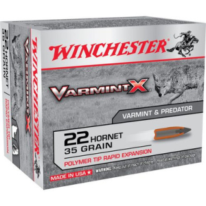 Winchester Ammo Varmint X 22 Hornet 35 gr Polymer Tip Rapid Expansion - X22P