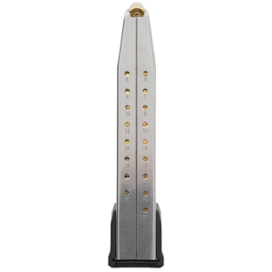 Magpul AMAG Magazine, 21rd Silver/Black Stainless Steel/Polymer 9mm Fits Sig P320 - MAG1465-SST