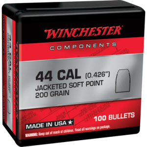 Winchester Ammo Centerfire Handgun Reloading Bullets, 200gr Soft Point 100 Per Box/10 Case 44 RemMag - WB44SP200X