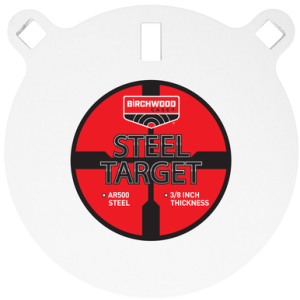 Birchwood Casey Centerfire Target, White 3/8" AR500 Steel 8" Round Gong - BC-RND8-38