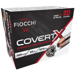 Fiocchi CovertX Ammo 95gr Jacketed Hollow Point 20 Per Box/10 Case 380 ACP Ammo - 380CCWA 380CCWA Ammo