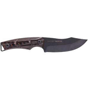 Woox Bad Boy Hunter Knife, 3.75'' Fixed Blade Acid-Etched Stonewash Brown Micarta X-Grip Handle - BU.KNF061.01