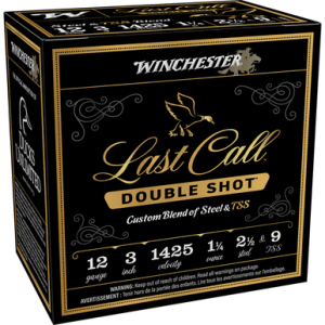 Winchester Ammo Last Call Double Shot Ammo, 3" 1 1/4oz 2.5/9TSS Shot 25 Per Box/10 Case 12 Gauge - LCDS1239